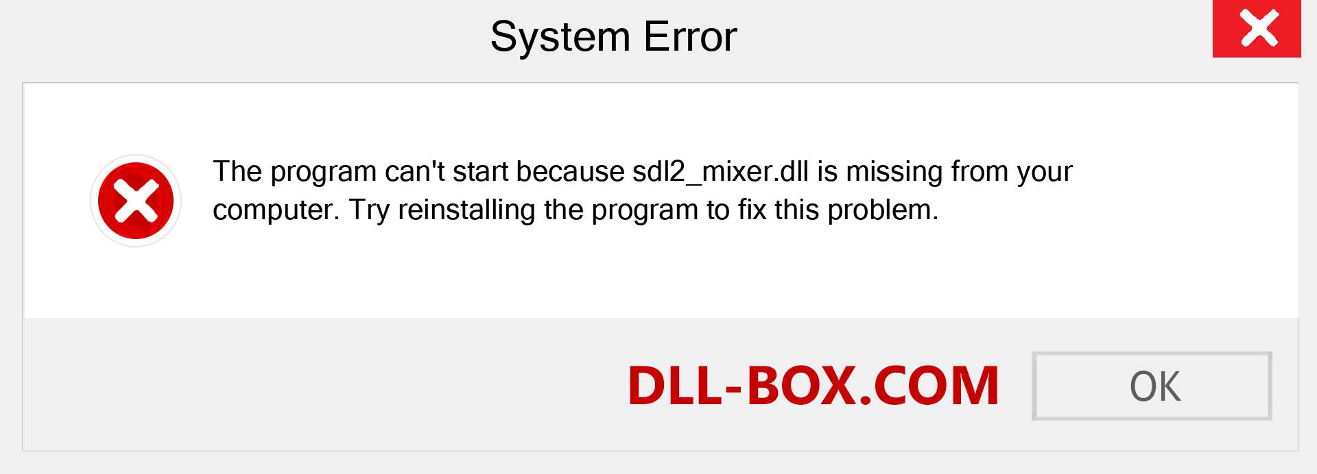  sdl2_mixer.dll file is missing?. Download for Windows 7, 8, 10 - Fix  sdl2_mixer dll Missing Error on Windows, photos, images